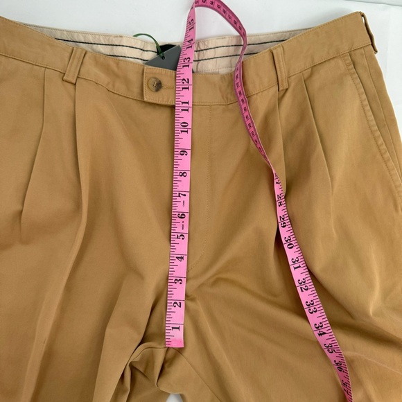 Hugo Boss Roberts Inn Polyester Tan Khaki Mens Pleated Golf Pant Size 40x34 NWD - Picture 11 of 14